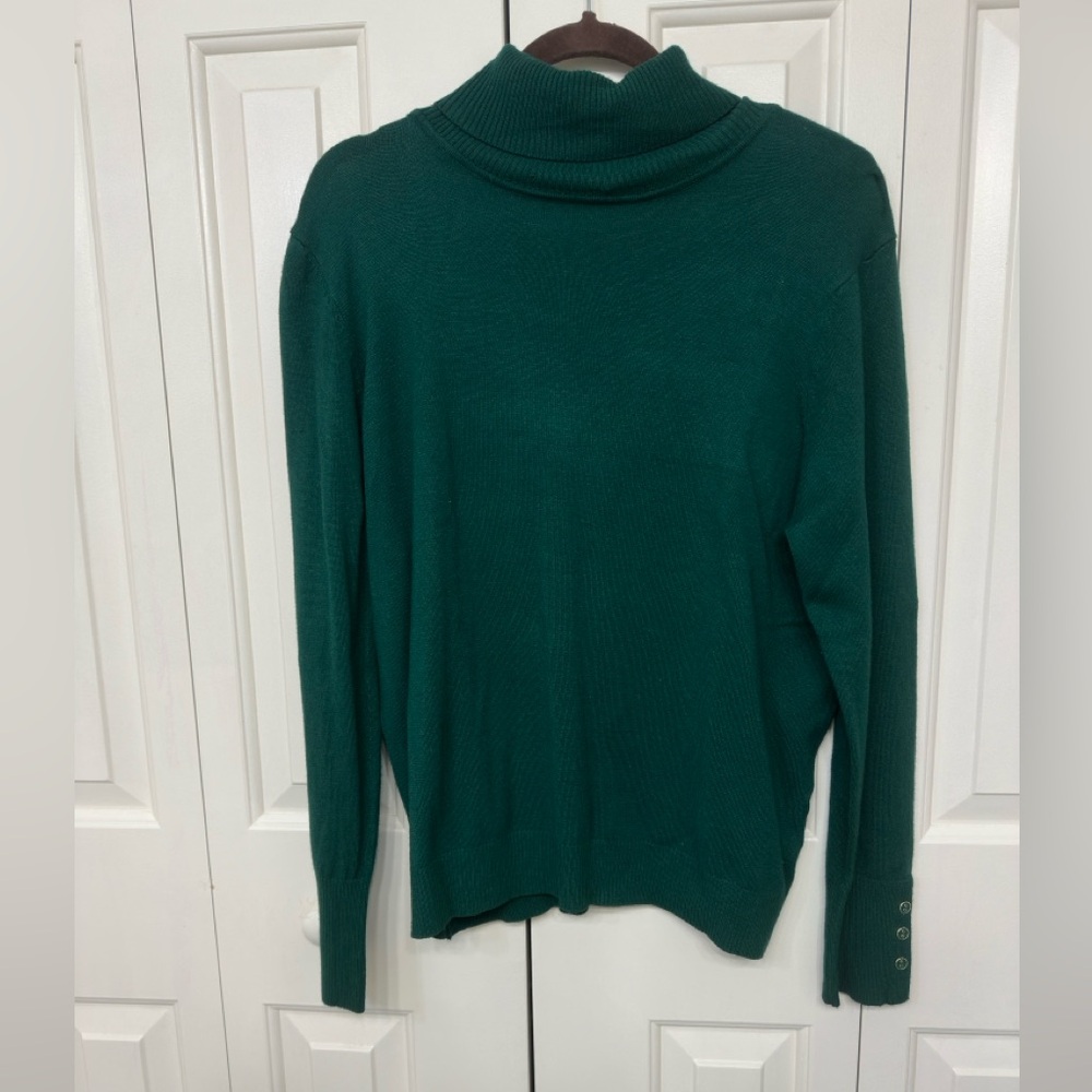 Joseph Abourd Deep Green Cowl Neck Sweater in size XL